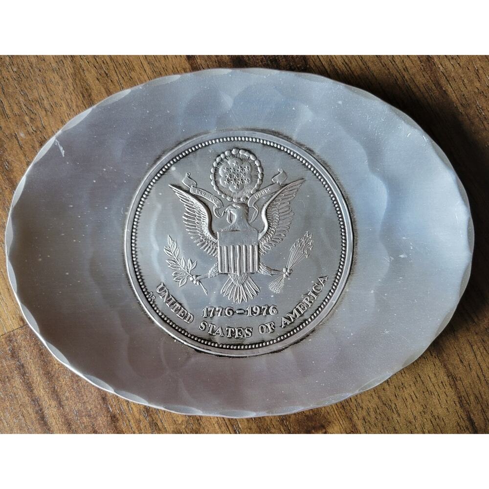 Vintage Wendell August Forge American Bicentennial Bowl Tray Aluminum 7 x 5 1976